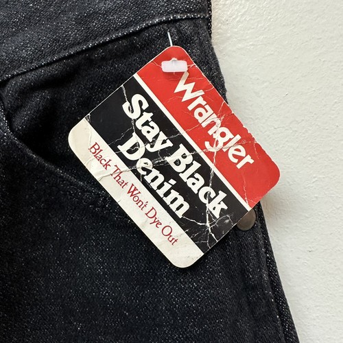 Vintage WRANGLER Western Cowgirl Rodeo High Rise Black Denim Jeans 30 x 32 NOS - Picture 3 of 9