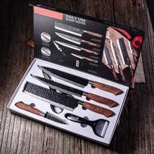 HIGH QUALITY KITCHEN STAINLESS STEEL WOODEN KNIFE SET FREE SHIPPING 
