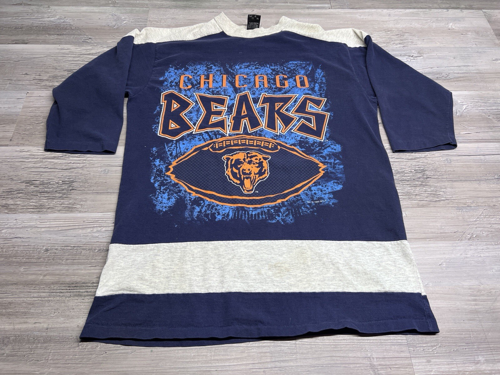 T shirt vintage anni 90 NFL Chicago Bears Football manica 3 4 prima fila XL 1995