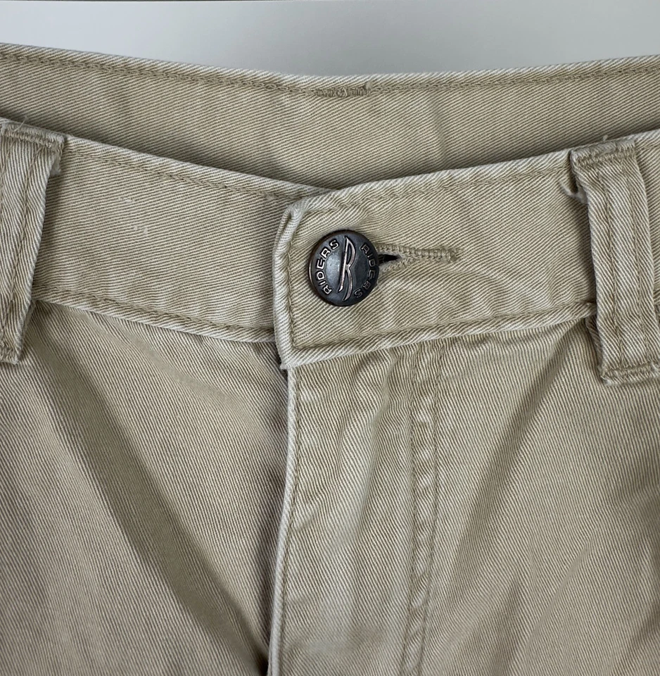 Pantalones Cortos Carga Y2K De Colección Para Mujer 29" Cintura Alta REAL Beige Utilitario Años 2000 Jinetes Foto 3 de 4