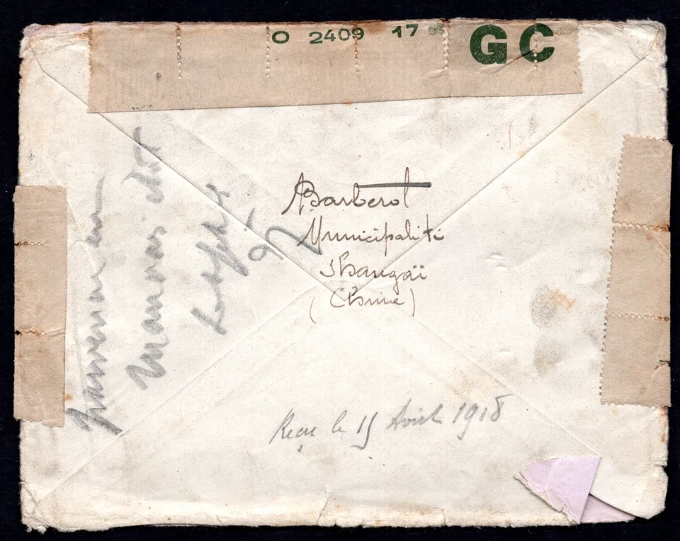 FRANCE CHINA 1918 SHANGHAI TWO DATED CANCELS 27.6.18 - Image 2 of 2