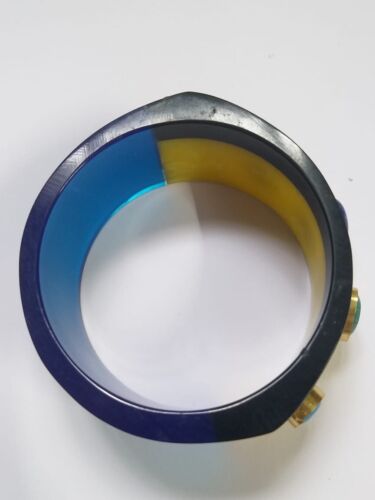 Beautiful Double Color Resin Bangle Bracelet Handmade Bangle Summer Jewelry Gift - Picture 6 of 6