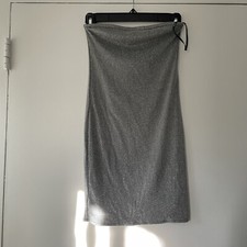 Forever 21 Silver Glitter Mini Tube Dress - Size Medium