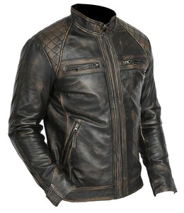 Distressed Men Black Vintage Biker Retro Motorcycle Cafe ...