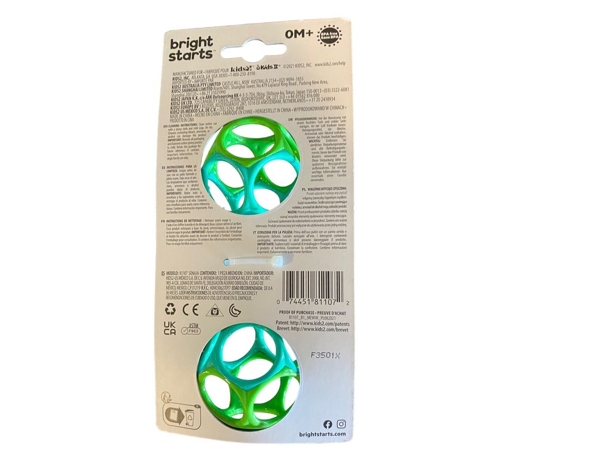 Bright Starts Oball Shaker Rattle Toy Ages Newborn