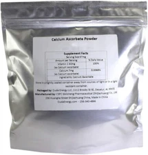 Calcium Ascorbate Powder Bag Food Grade FCC USP BIoActive Non-GMO Vitamin