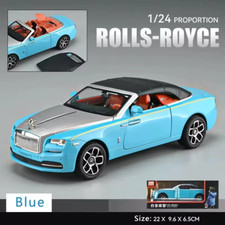 Modellino auto 1:24 Rolls Royce Dawn simulazione lega convertibile auto sportiva suono an