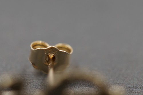 10K Solid Yellow Gold 15MM Diamond Cut Shine Money Dollar Sign Stud Earring. - Picture 4 of 10