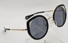 WOOW Super Pop 2 Round Sunglasses Black Gold Gray Lenses 49-23-140 Col 100 K9