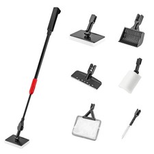 6 in 1 Aquarium Cleaning Tool Kit Fish Tank Algae Scraper, Sponge Pad, Fish N...