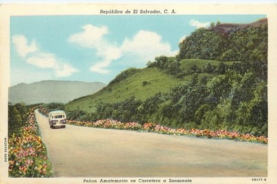 Vintage Postcard Republica El Salvador Penon Amatemarin en Carretera a Sonsonate