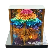 New-Christmas 3D Memo Pad Paper Tree of Life  3D Art Craft Note Pad With Light-