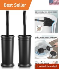 Toilet Brush and Holder 2 Pack, Toilet Bowl Brush with Extra Long Handle, Toi...