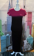 Marc Jacobs Black And Hot Pink Ombré Ribbed Bodycon Dress Sz M