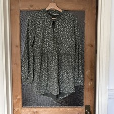 FatFace Dress Tunic Size 10 Green Floral Patterned Very Good Condition 