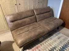 Sofa bed - Click  Clack 2 Seater. Air Leather, light Brown In Colour.