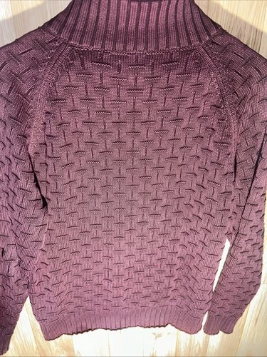 Carbon 2 Cobalt Men’s Medium Burgundy Basketweave Full Zip Long Sleeve Jacket image 5