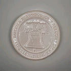 Vintage Frankoma  Pottery Liberty Bell Trivet, White Glaze