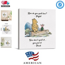 Classic Winnie the Pooh Wall Art Decor How Do You Spell Love Quote Canvas Pai...