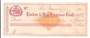 #A1298 London & San Francisco Bank Limited 1880s Unused London SF coat of arms