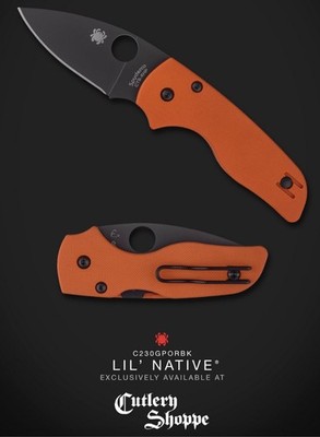 Spyderco Cutlery Shoppe Exclusive Lil Native - Orange G10 - Black DLC CTS-XHP