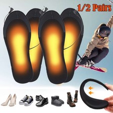 1/2Pair USB Electric Heated Shoe Insoles Warm Socks Feet Heater Foot Warmer Pads