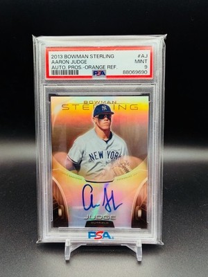 2013 Bowman Sterling Aaron Judge Auto Card BSAP-AJ Orange Refractor /75 PSA 9