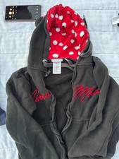 Disney Minnie Mouse Embroidered Full-Zip Hoodie with Polka Dot Hood Lining