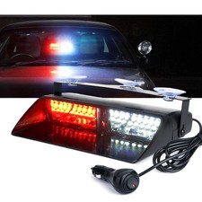 Xprite White Red Emergency Strobe Dash Lights Interior Windshield Safety Warnin