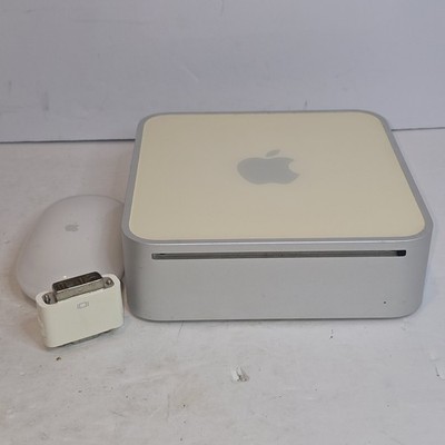 Vtg Apple Intel Mac Mini Computer W/Mighty Mouse & Adapter
