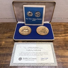 Medallic Art Co NASA 1976 Viking I & II Mars Landers Commemorative Bronze Medals