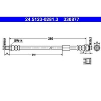 ATE 24.5123-0281.3 Bremsschlauch Hinterachse Vorderachse FüR Mercedes Benz