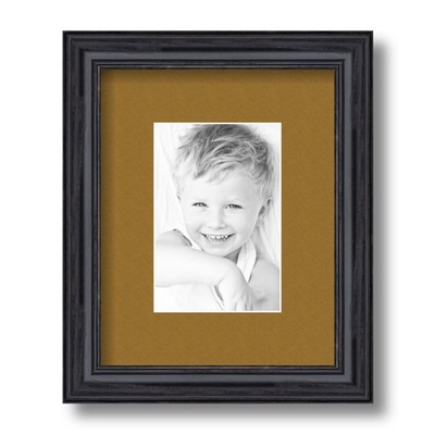 ArtToFrames Matted 8x10 Black Picture Frame with 2'' Mat, 4x6 Opening 4083