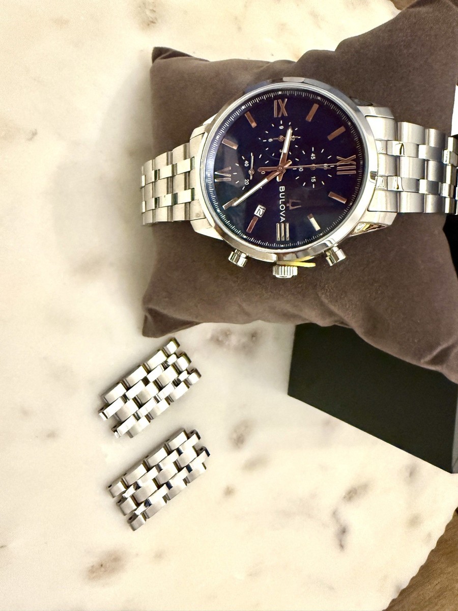 BULOVA SUTTON 96B476 CHRONOGRAPH BLUE DIAL STAINLESS STEEL MEN\'S WATCH NIB BULOVA SUTTON 96B476 CHRONOGRAPH BLUE DIAL STAINLESS STEEL  main image 3