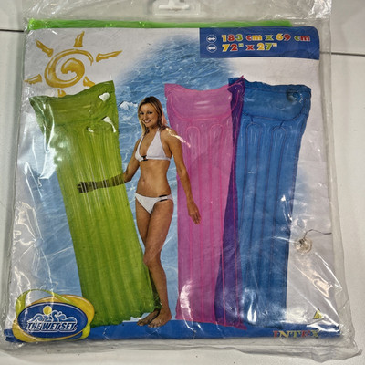 The Wet Set Inflatable Pool Lounge Float Mat Green 72'' x 27'' 2008 #59702