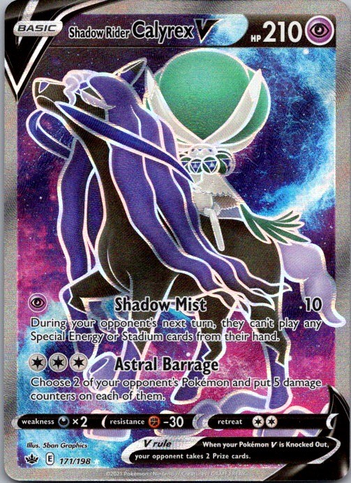 Shadow Rider Calyrex V (Full Art) Ultra Rare SWSH06: Chilling Reign 171/198 NM