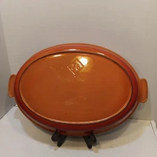 Le Creuset #36 Flame Orange Au Gratin Oval Open Baker Enamel Cast Iron EXC VTG