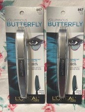 2~LOREAL Paris Butterfly Mascara 867 Black Wash 0.22oz Fanned Out Volume RETIRED