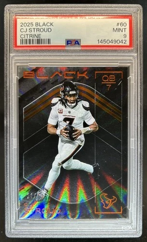 2025 Panini Black C.J. Stroud Citrine #/30 Texans PSA 9