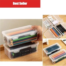 Large Capacity Transparent Pencil Case Pen Box Organizer for School Supplies