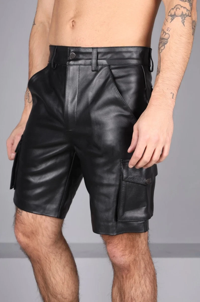 Leather Cargo Shorts for Men for sale | eBay