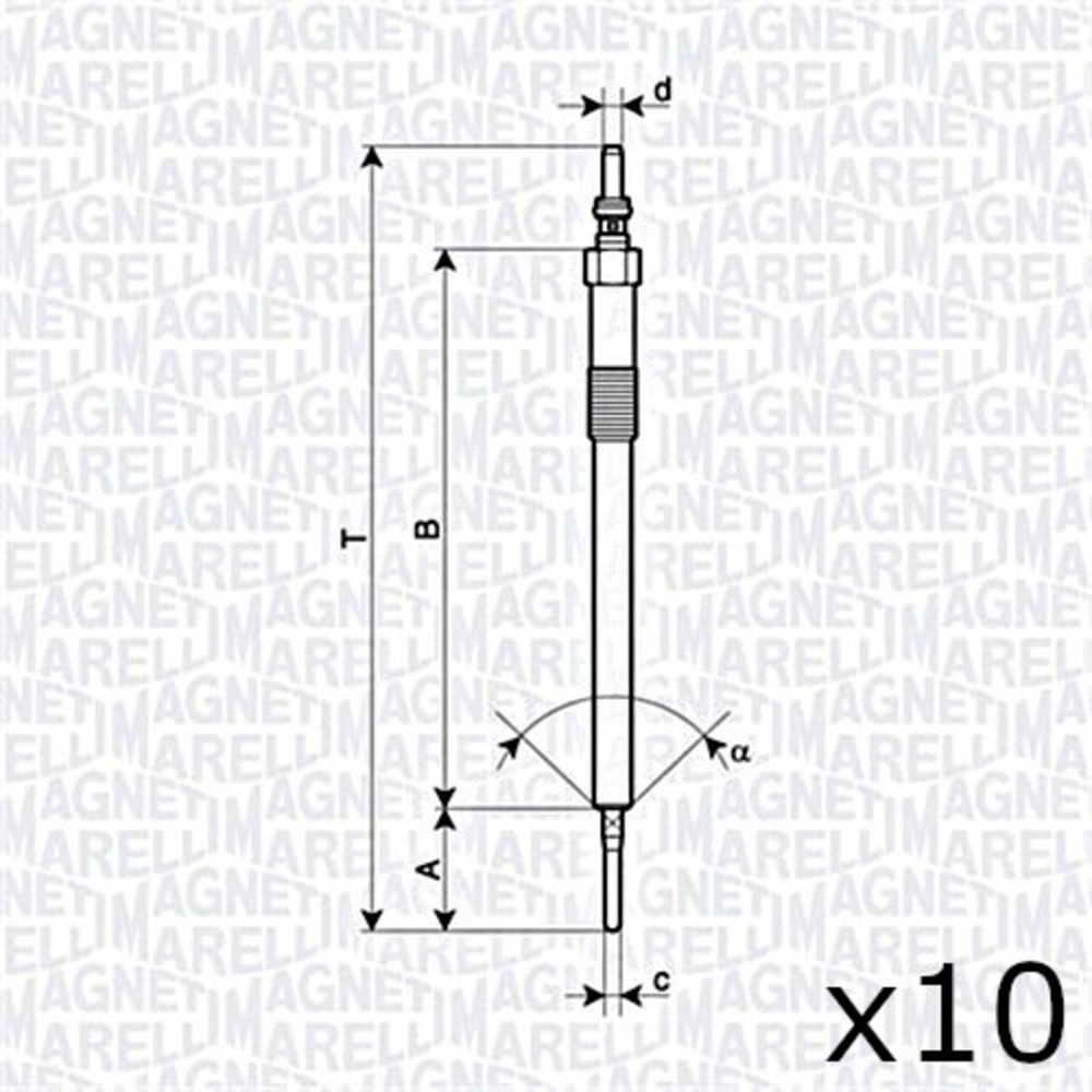 MAGNETI MARELLI Glow Plug X10 Pcs For MERCEDES Cls A207 C207 C218 A6421590101