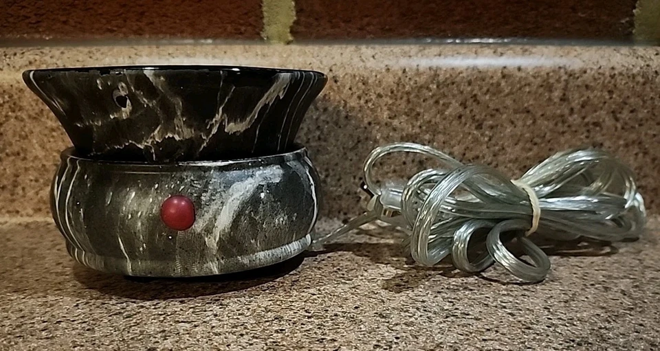 Calentador de cera para velas Intertek ambientador trasero blanco mármol aromaterapia Foto 2 de 4