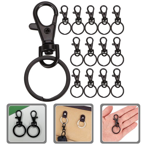 15 Pcs Rotating Keychain Metal Hook Swivel Clasps Clip Lobster Keyring - 第 1/12 張圖片