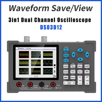 DSO3D12 120M Bandwidth Dual-Channel Multimeter, 3-In-1 Signal Generator, 250MSa/
