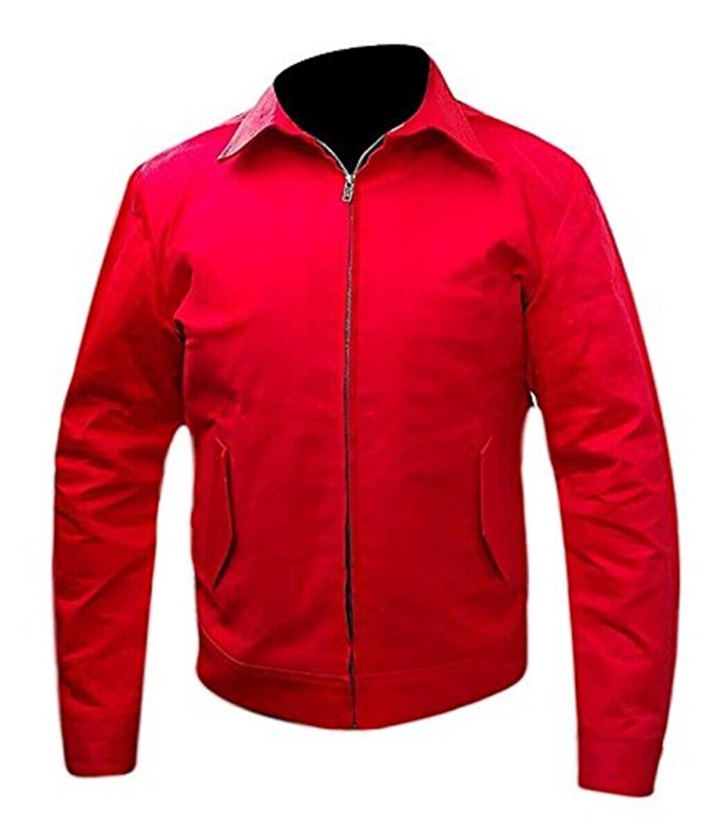 Mens  Red Leather Jacket