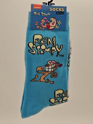 REN & STIMPY CREW LENGTH LARGE SOCKS LARGE MEN 8-12, WOMEN 9-13 (NEW)