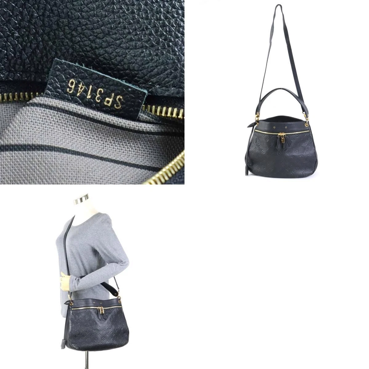 Louis Vuitton Shoulder Bag Monogram Empreinte Spontini M42819 Noir 