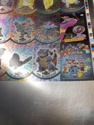 Authentic 1999 UNCUT SHEET Pokemon Topps Series 1 SILVER FOIL 90/90 Complete Set - Imagen 7 de 14