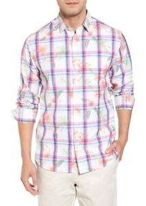 $155 Size M-XL Tommy Bahama Vedado Plaid White Mens Button up L/S Shirt NWT 